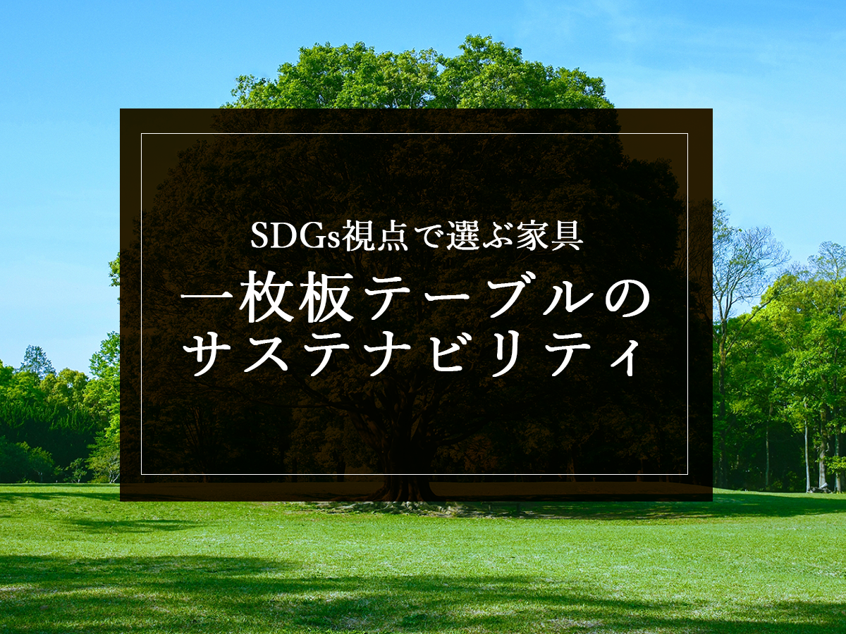 SDGs視点で選ぶ家具一枚板テーブルのサステナビリティ
