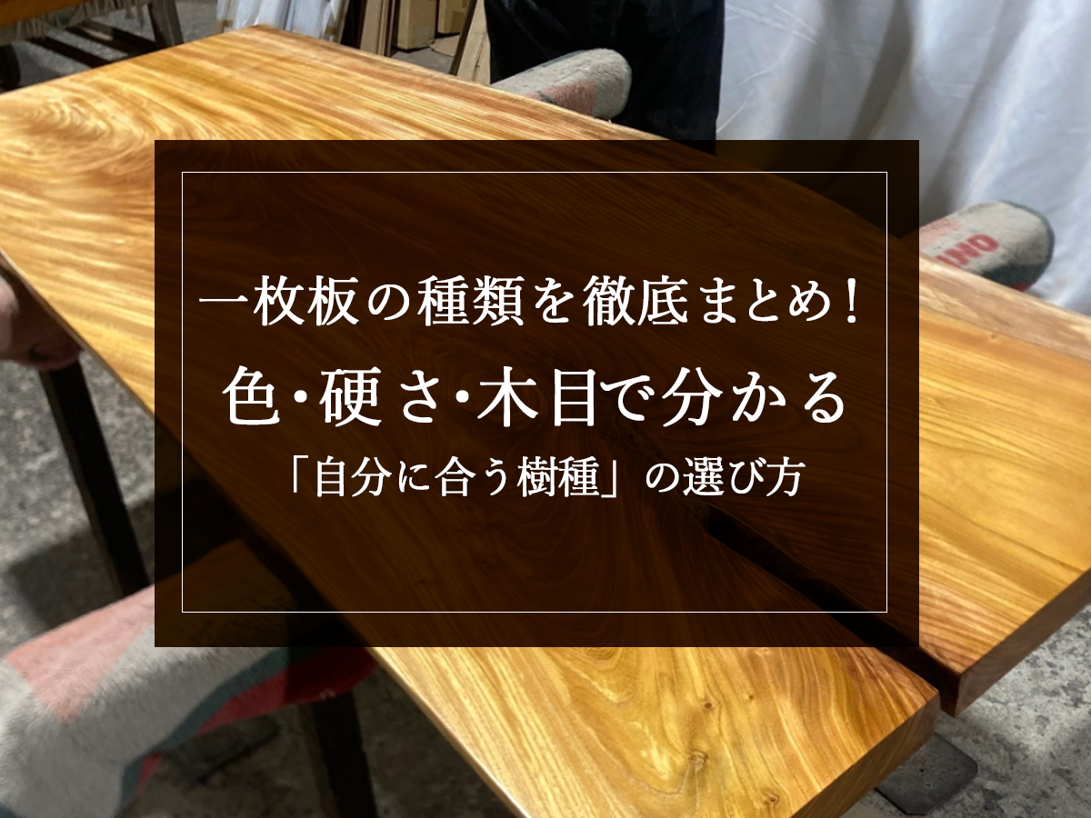 一枚板の種類を徹底まとめ！色・硬さ・木目で分かる「自分に合う樹種」の選び方